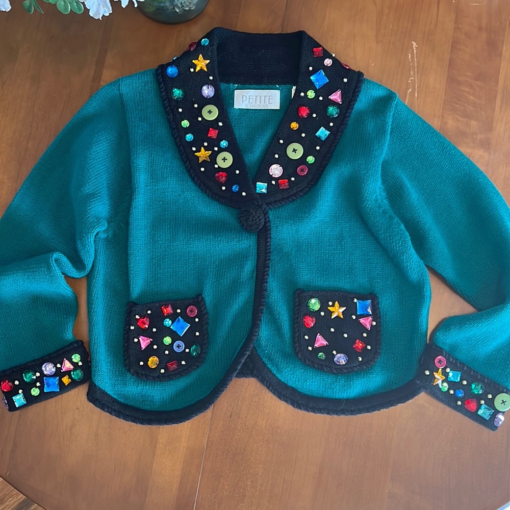 Bedazzled Buttons Sweater